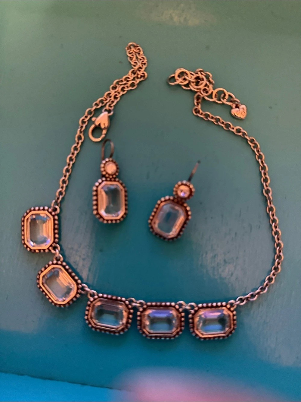 Brighton Silver Toned  Statement Necklace & Earrings